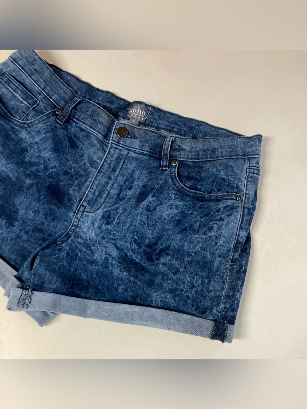 Soho New York & Co Acid Wash Blue Jean Shorts